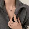 Kpop Love Heart Pendants Necklace for Women Aesthetic Fashion Korean Style Necklaces Snake Bone Chain Y2k Jewelry Birthday Gifts