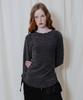 Telelu Ruffle Line Long Sleeve Charcoal