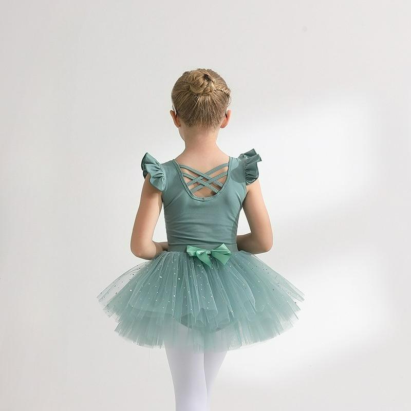 Children's Dance Clothes, Pure Cotton, Purple, Summer Sleeveless, Girls' Practice Clothes, Little Girls' Dance Clothes, Children's Tutu