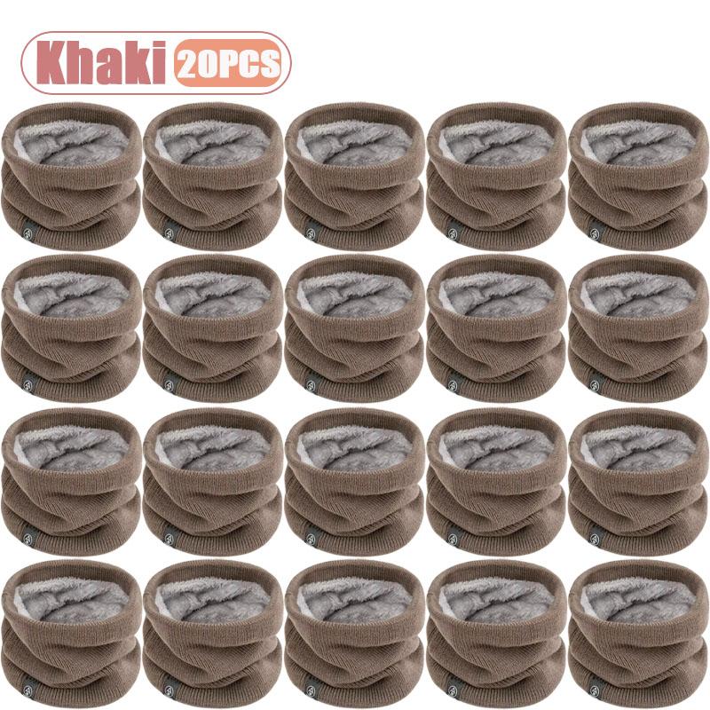 1-20PCS Unisex Winter Scarf Thickened Fleece Lined Warm Neck Gaiter for Outdoor Cycling Student Cold Weather Gift