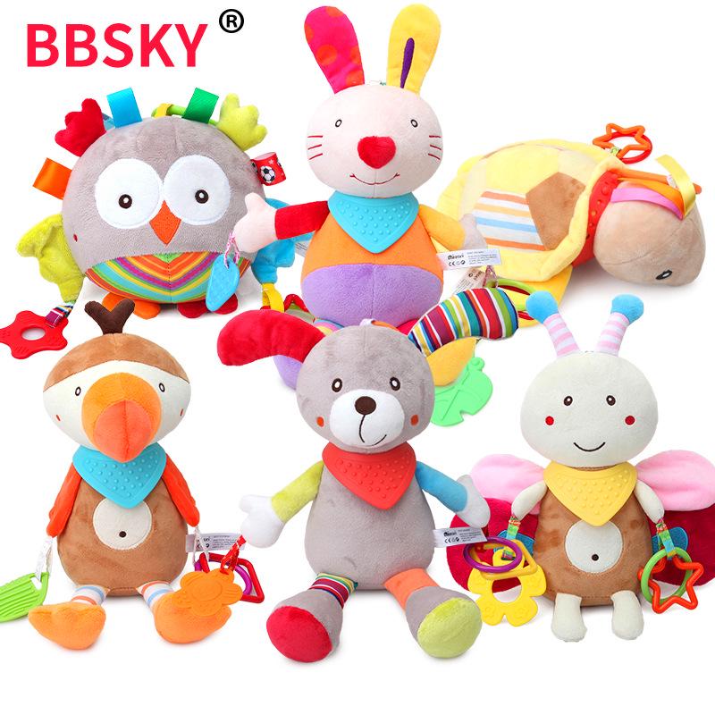 Cute Puppy & Rabbit Pacifier Doll - Colorful Plush Teether Toy with Crinkle Paper for Babies