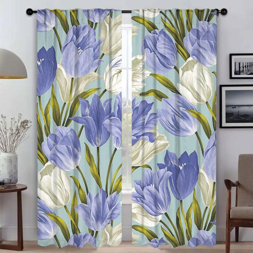 

Цветы Противомоскитные шторы для камеры Оконные шторы для комнаты 2 Панельные перегородки Украшения для Хэллоуина Оттенки Гостиная Кухня W50xH70cmx2pcs-CL