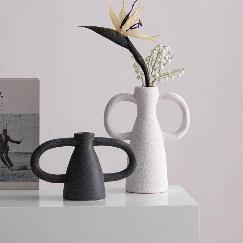 Creative Amphora Special-shaped Vase Living Room Dining Table Decoration Simple Art Cutout Ceramic Vase Flower Home Decoration