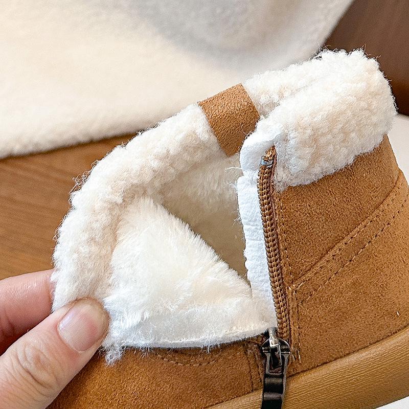 2025 Winter Velvet-Lined Cotton Snow Boots for Girls - Warm, Non-Slip, Soft Sole, Short Boots for Little to Big Girls