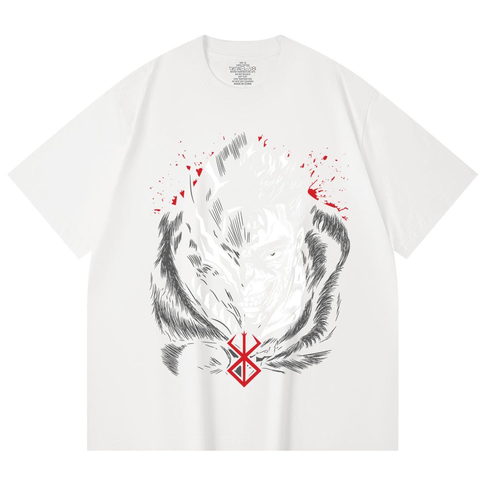 230 Gsm 100% Cotton Berserk V9 Print Unisex Heavy Cotton T Shirt