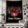 Wall Hanging Tapestry With Custom Name & Text, San Francisco 49ers Decorative Tapestry For Bedroom