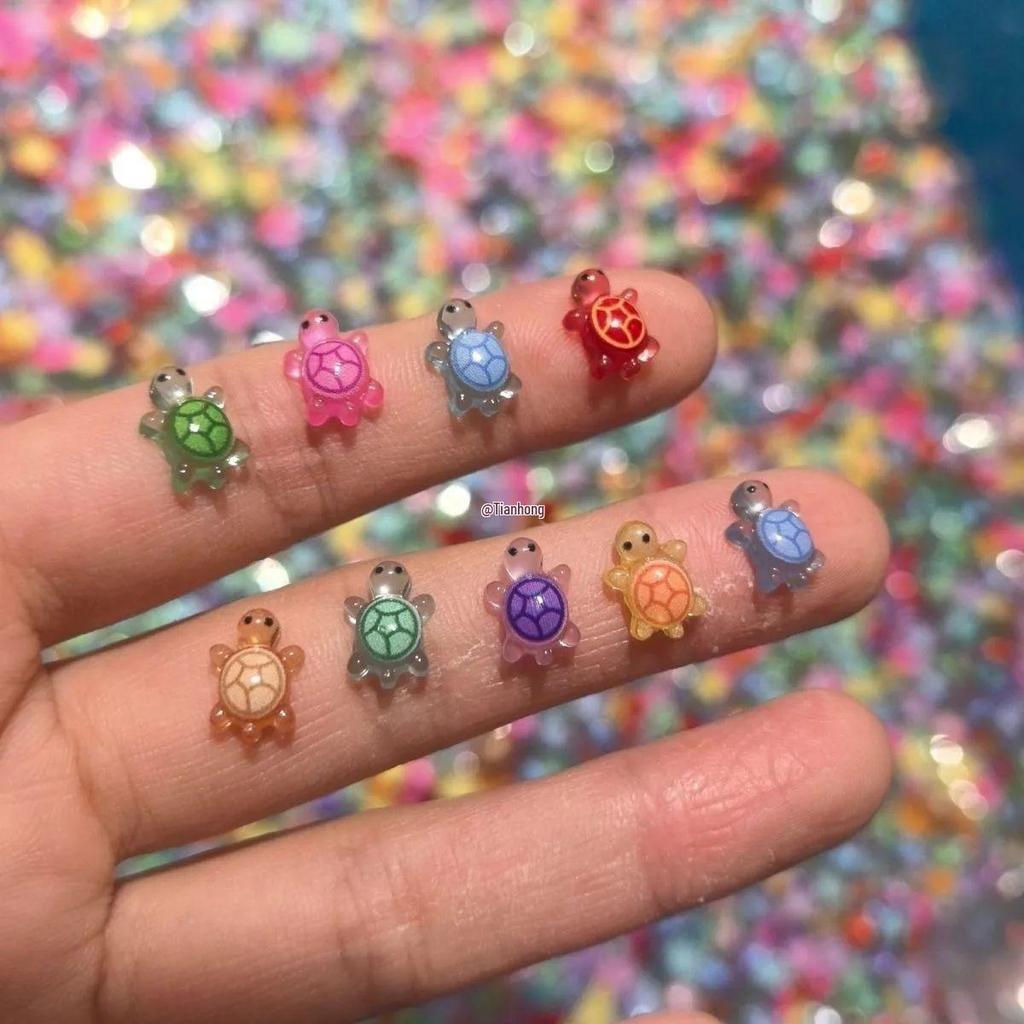 Luminous Cartoon Turtle Resin Nail Art Decoration Ornaments