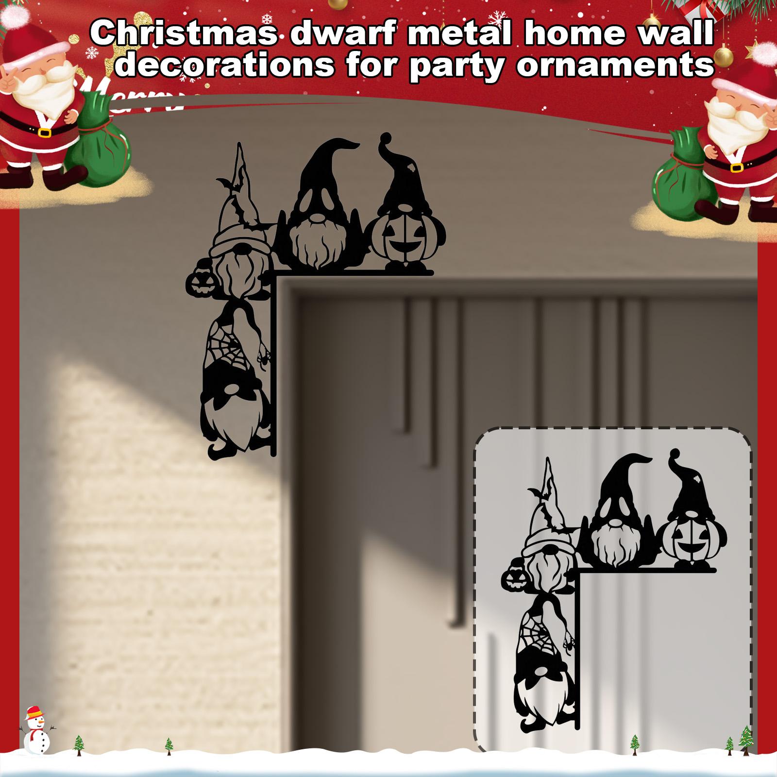 

Christmas Dwarf Metal Crafts Decoration Home Wall Decoration Festival Party Decoration One Size чёрный