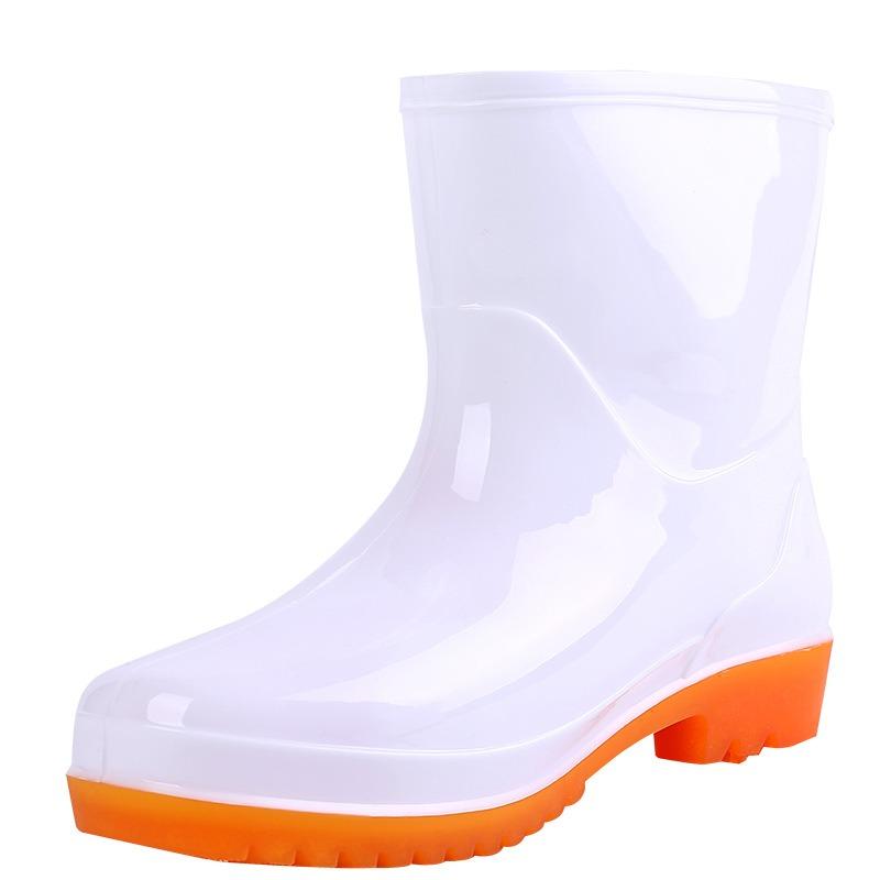 Aote Rain Women's Low-tube Rain Boots White Non-slip Beef Tendon Low-top Rain Shoes Work Water Shoes
