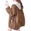 Hooded Fake Two-piece Cardigan Medium and Long New Autumn and Winter Wear Loose and Lazy Plus Size Knitted Sweater Jacket Sweater Women