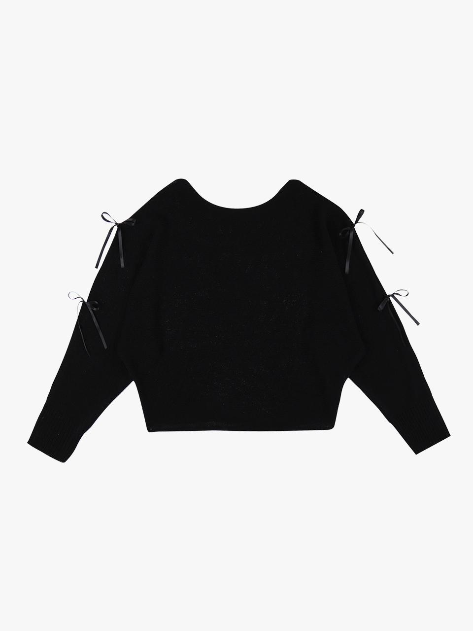 Pink Pineapple Cut Out Ribbon Summer Knit_Black Black/Free