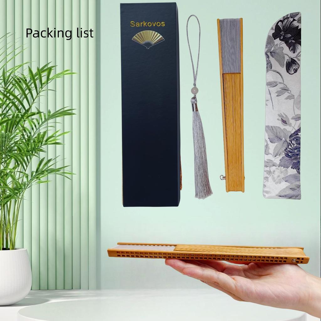 Sarkovos and Bamboo Japanese Style Stylish and Bamboo Natural Beautiful Floral and Butterfly Japanese Elegant Comes with Fan Perfect for and Gifts