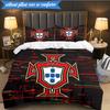 3PCS Portugal's National Emblem Bedding Set 2D Printing (Includes 1 Duvet Cover + 2 Pillowcases Coreless), Bedroom decor,Fan gift