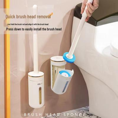 Wall-Mounted Disposable Toilet Brush for Effective Corner Cleaning - 2024 Model