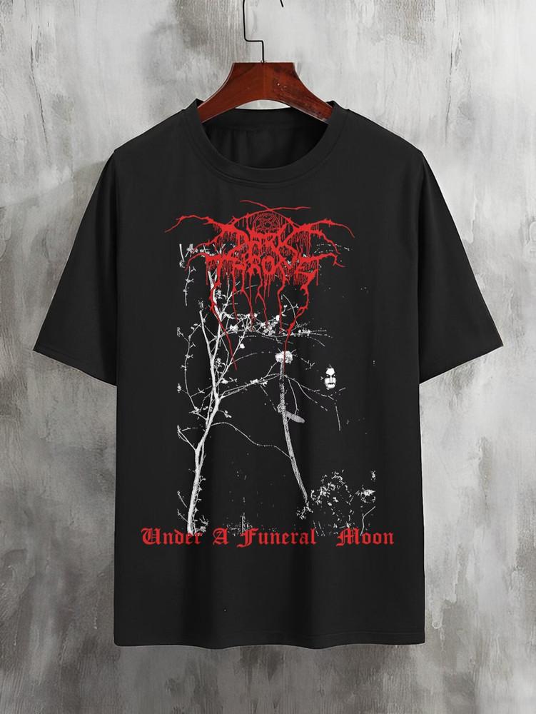 Darkthrone ZESPÓŁ Under A Funeral Moon Koszulka Pełny Rozmiar S-5XL Koszulka Unisex
