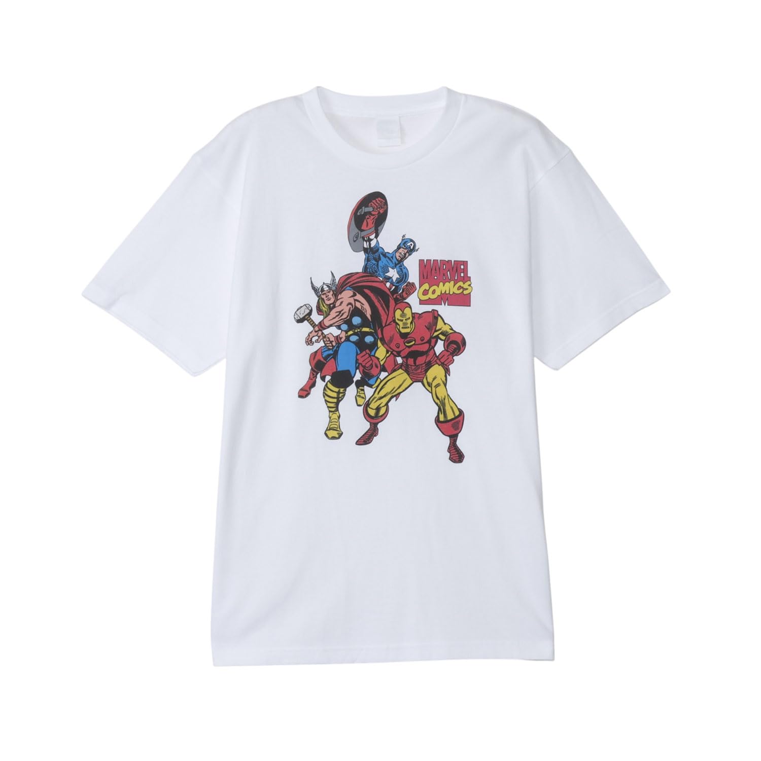 

Футболка с дизайном Small Planet Marvel 50 6/Железный Человек/Тор/Капитан Америка, Размер L, Белый
