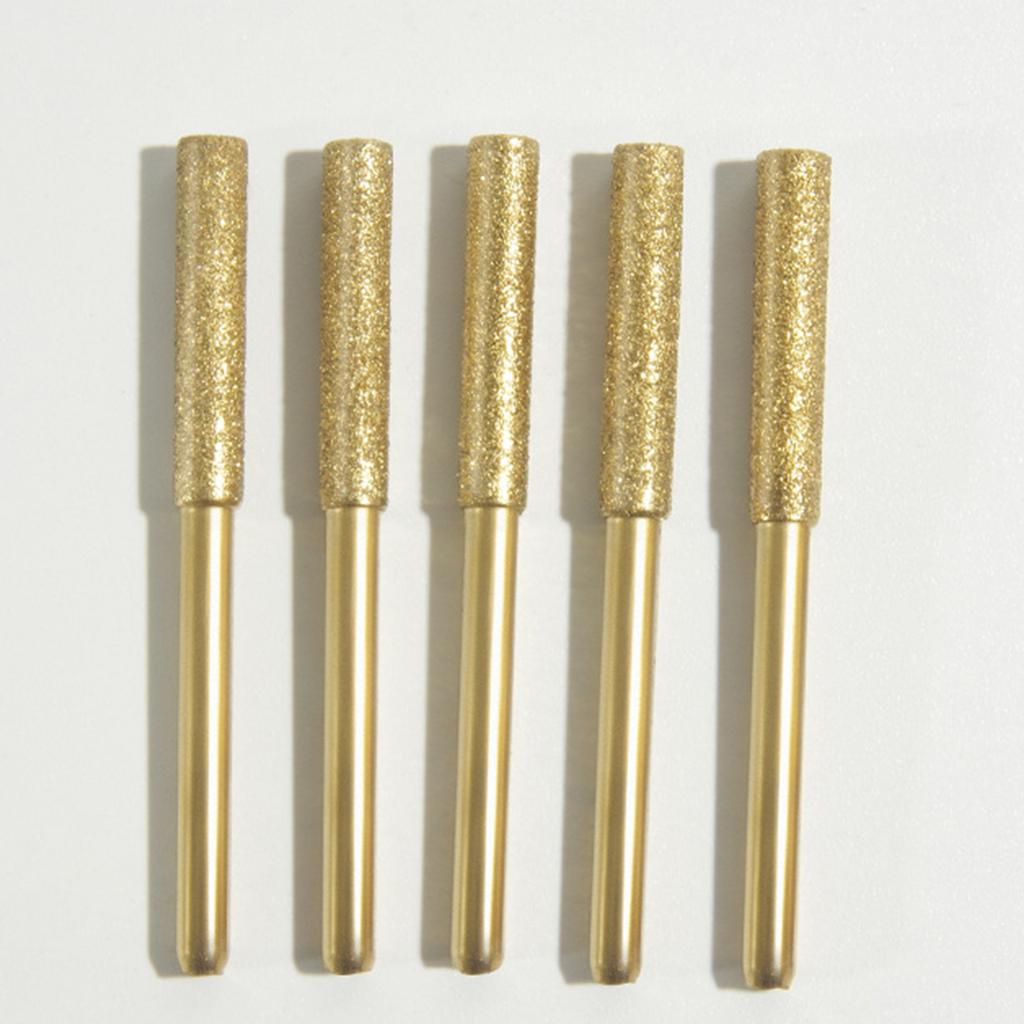 Diamond Cylindrical Burr 4/4.8/5.5mm Chainsaw Sharpener Stone File Chain Saw Sharpening Carving Grinding Power Tools Kit