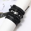 Amazon hot-selling new men's woven rivet bracelet, creative retro handmade leather men's and women's bracelet bracelet