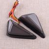 Pair Side Turn Light Triangle Signal Lamp Indicator Blinker DRL Flush Mount for Motorcycle Amber Red