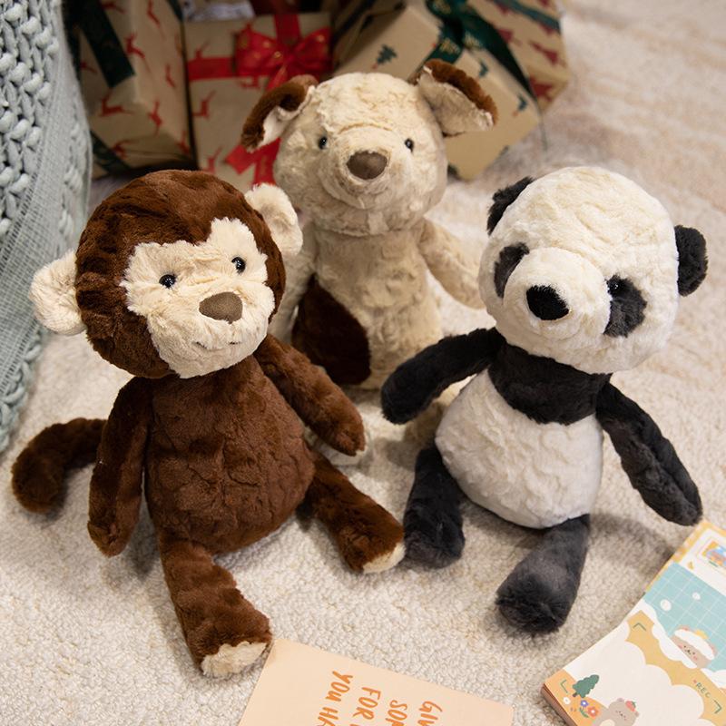 Cute Cute Animal Fox Monkey Doll Plush Toy Black And White Panda Doll Children Soothing Doll