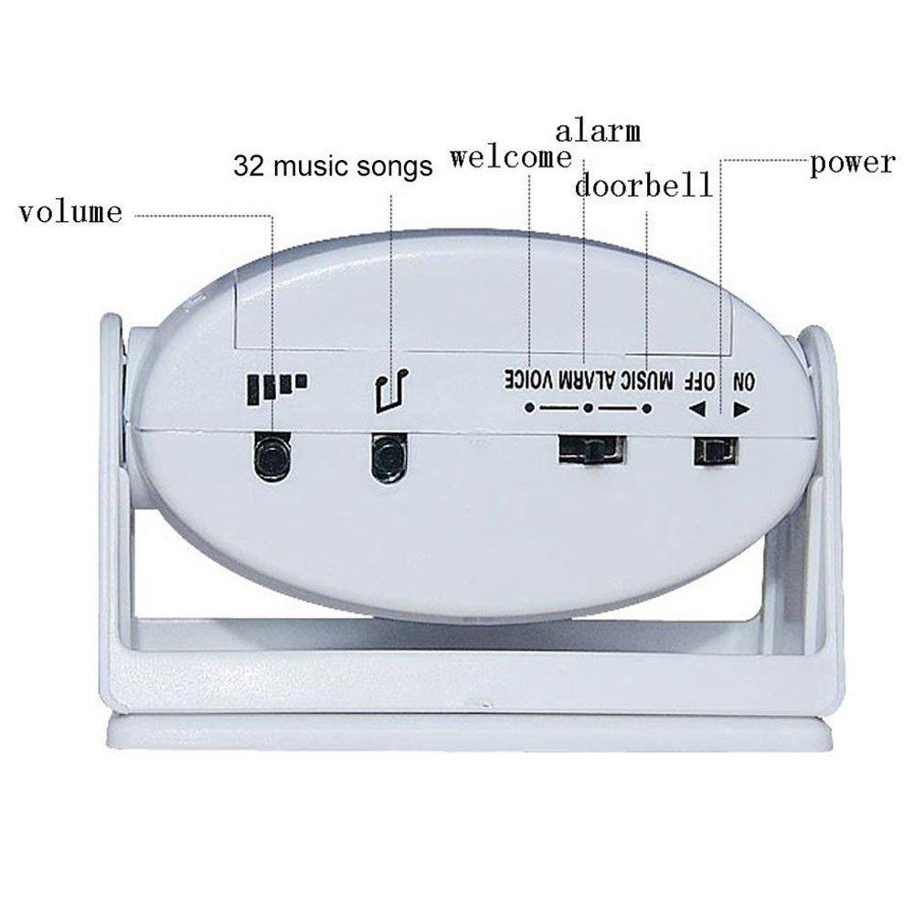 Plastic Intelligent Doorbell Sensor White Entrance Alarm Durable Bell Alarm Door Chime  Homes