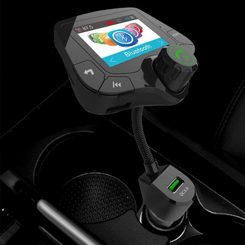 G24 Bluetooth 5.0 Car Kit Handsfree FM Transmitter QC3.0 Car Charger 2.0 Inch LCD Display AUX Audio Receiver MP3 Player