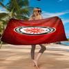 Flaming Heart Frankfurt Emblem Beach Towel Microfiber Beach Towel, Lightweight and Quick-Dry, for Summer Travel, Swimming Pool Fan Birthday Gift