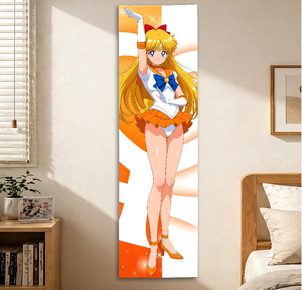 Sailor Moon Sailor Venus Vertical Tapestry, Aino Minako Anime Wall Hanging 40X150CM