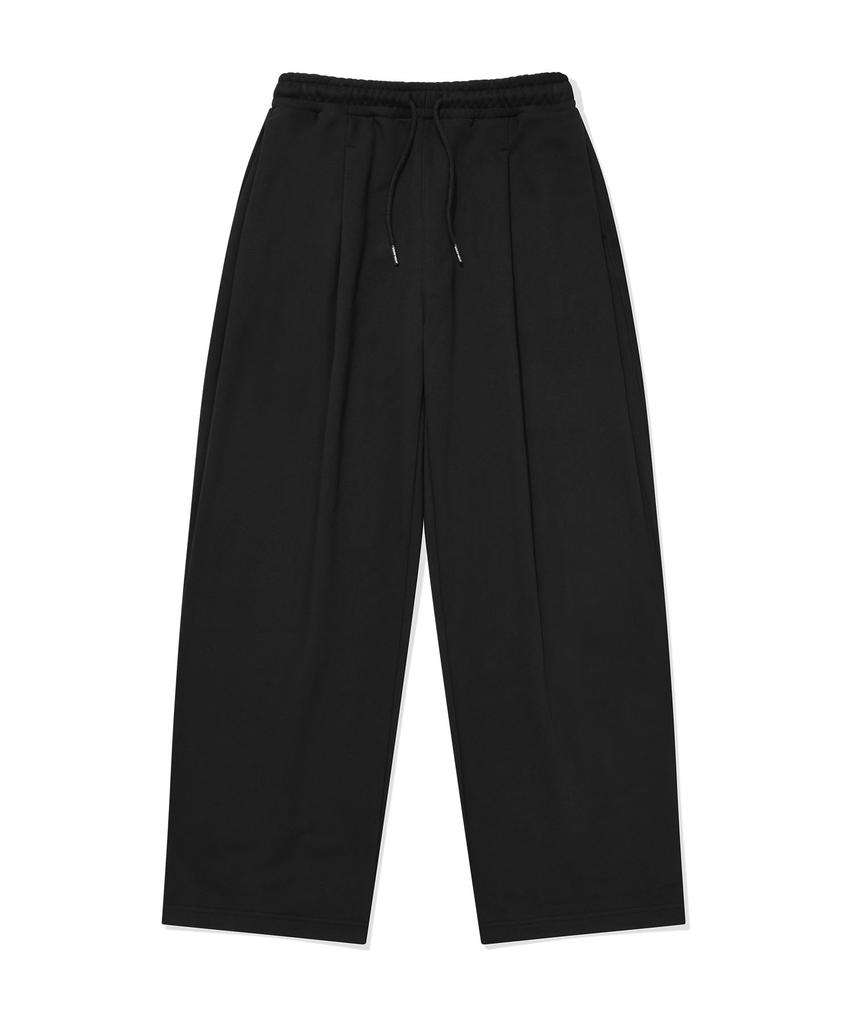 WACKY WILLY Three-Pleated Wide Sweatpants Black