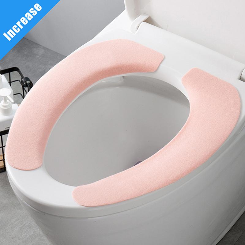 2Pc/Set Universal Toilet Seat Cover Soft Wc Paste Toilet Sticky Seat Pad Washable Bathroom Seat Lid Cover Pad Cushion