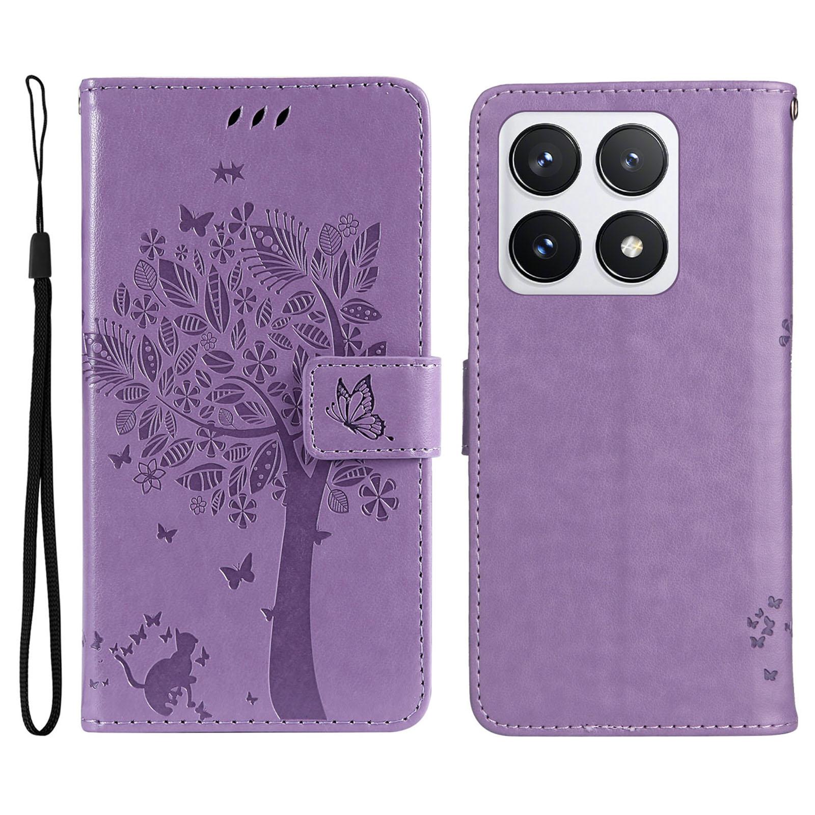 

Для Xiaomi 14T Pro Чохол для телефону з підставкою Шаблон котячого дерева Шкіряний гаманець Мобільна накладка C