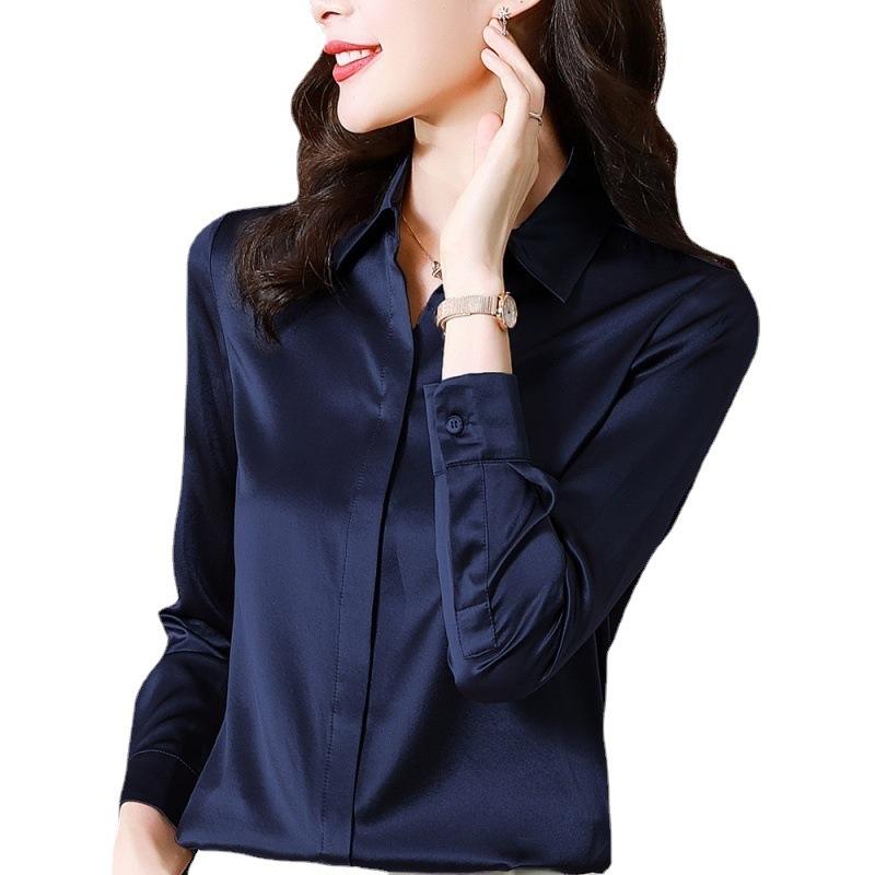 

Белая рубашка женская весна и осень стиль дизайн Sense Niche Inch одежда женская Sense с длинным рукавом профессиональная рубашка женская против морщин 3XL