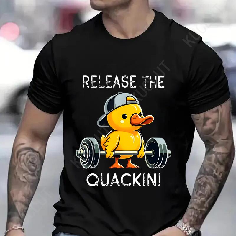

Футболка Quackin Duck для тренажерного зала, для бодибилдеров, для женщин, для мужчин, с графическим принтом, футболки, мужская летняя одежда, уличная одежда, camisetas S разноцветный