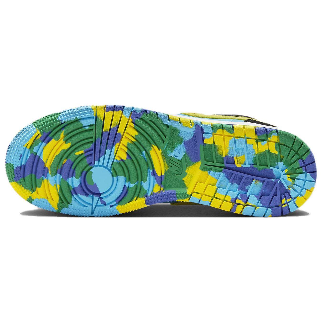 Детские кроссовки Air Jordan 1 Mid SS GS Championships разноцветные черные Opti-Yellow — фото 7