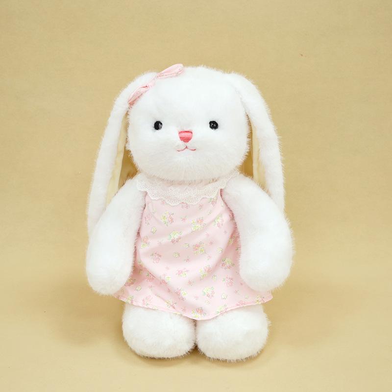 

Floral Rabbit Skirt Plush Doll Childrens Animal Toy Pp Cotton Gift Soothing білий