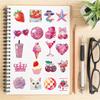 50PCS Rose Pink Sticker Skateboard Landscape Creative Fun for DIY Laptop Luggage Coffee Waterproof Harajuku Painting Sticker