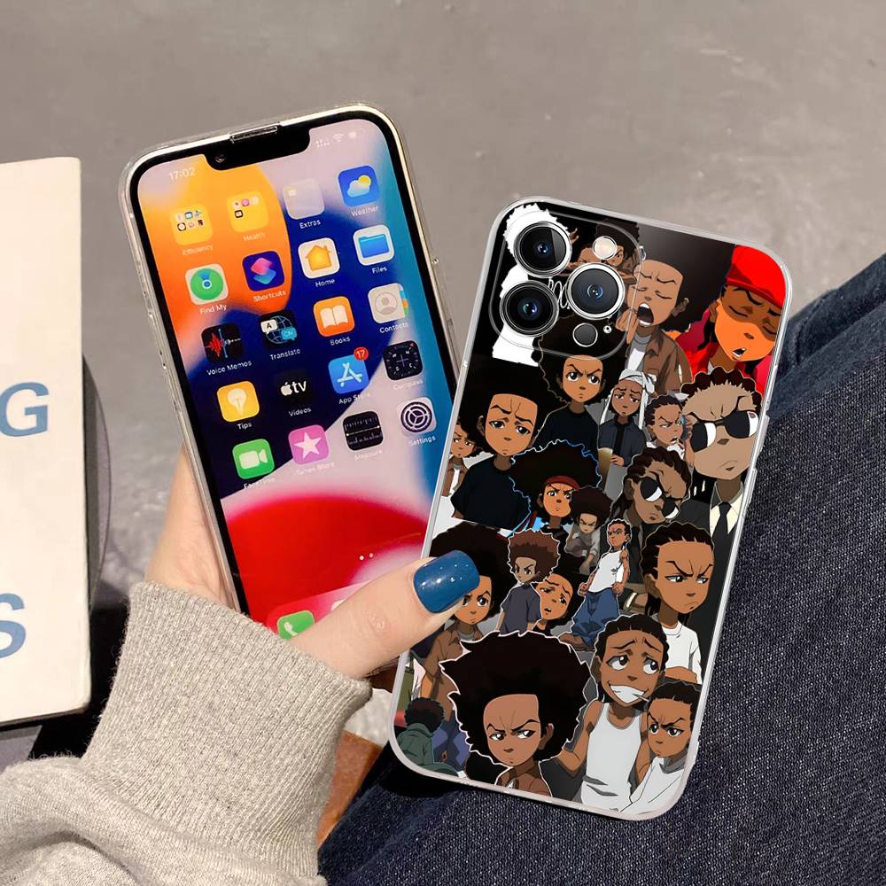 Cartoon The Boondocks Transparent TPU Phone Case For IPhone 17 11 12 13 14 15 16 Pro Max 16 Plus Cover