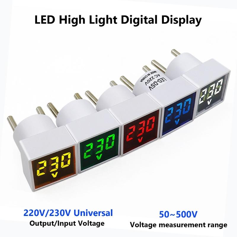 LED Display  220V/230V Voltage Meter Square Tester Digital Voltage Meter for Accurate Voltage Monitoring 50 to 500V