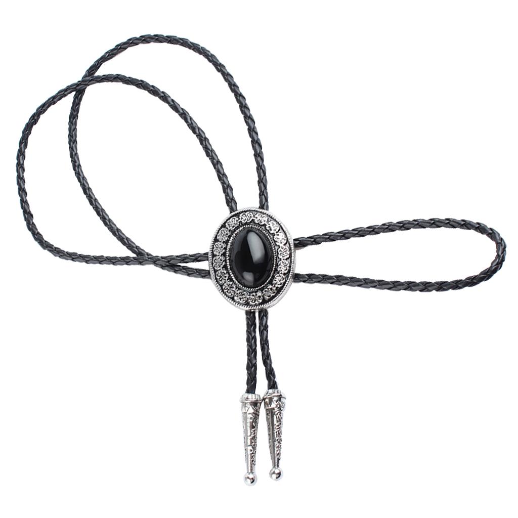

Western Rodeo Bolo Tie Pendant Cowboy Turquoise Bolas Necktie for Men’s Party Business Casual Outfits Photo Shoot чорний