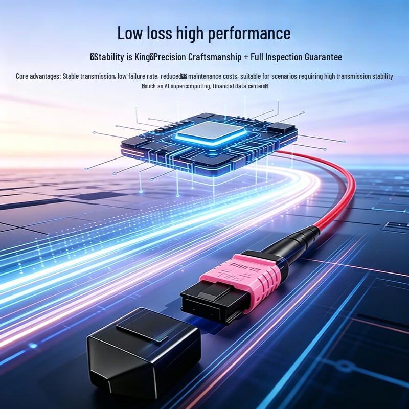 SAMZHE 12-Core OM4 MPO to MPO Fiber Optic Patch Cable