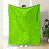 White Wavy Lines Forming a Repetitive Pattern On a Bright Green Background. for All Seasons Blanket Lunch Break Throw Gift