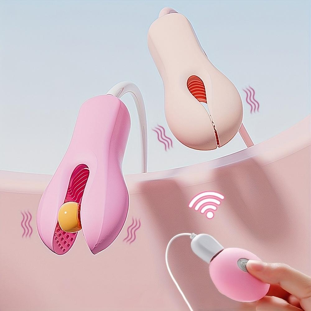 1pc Vibrating Nipple & Clitoris Clamp, SM Bondage Female Sex Toy, 10 Vibration Modes, Powerful Vibration, Wired Remote for Couples' Use