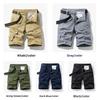 Men Summer Solid Casual Classic Cargo Shorts Men Fashion Cotton Multi-pocket Shorts Men Outwear Breathable Shorts Male