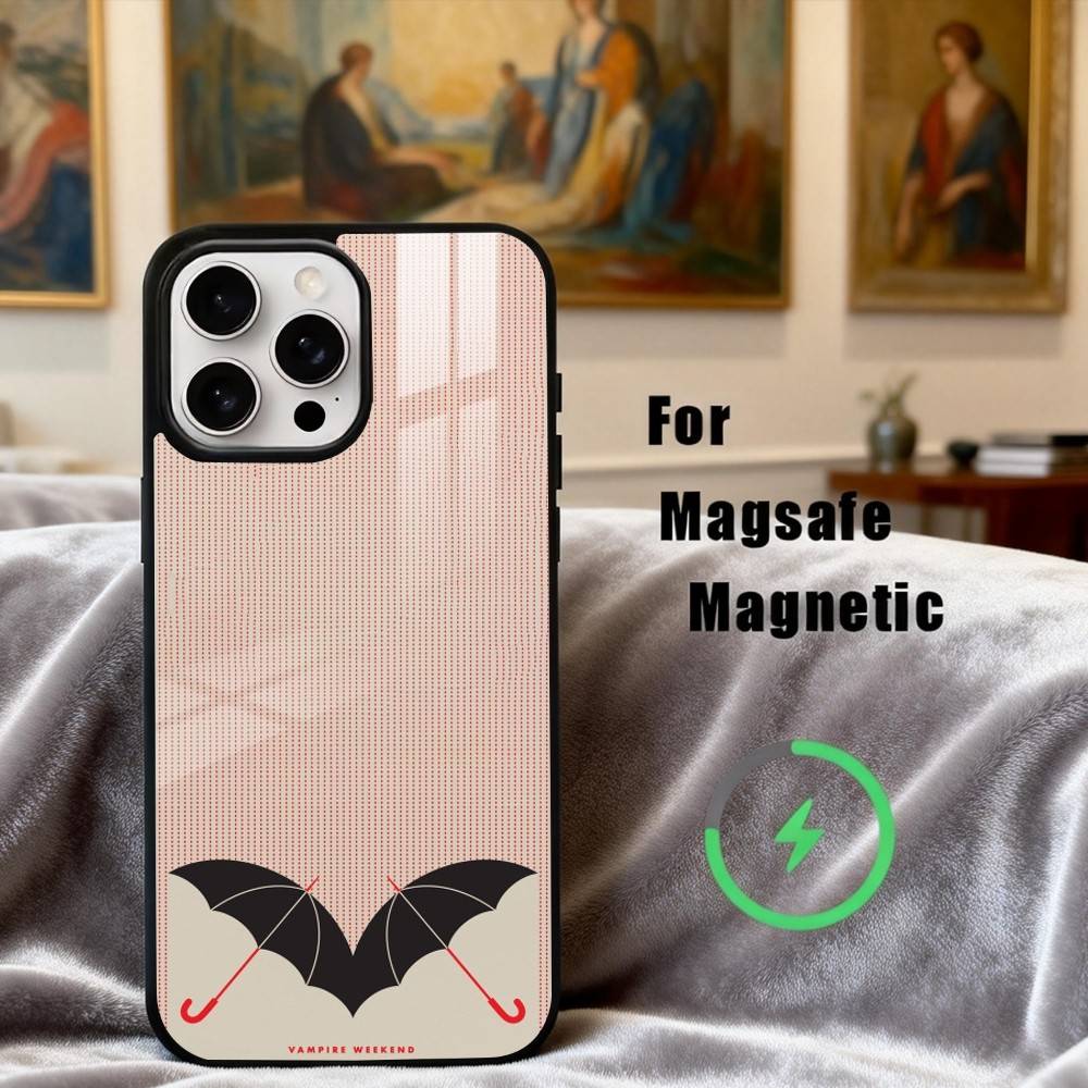 V-Vampire W-Weekend Band Phone Case For iPhone17,16,15,14,13,12,11 Plus,Pro Max Magnetic For Magsafe Wireless Charging