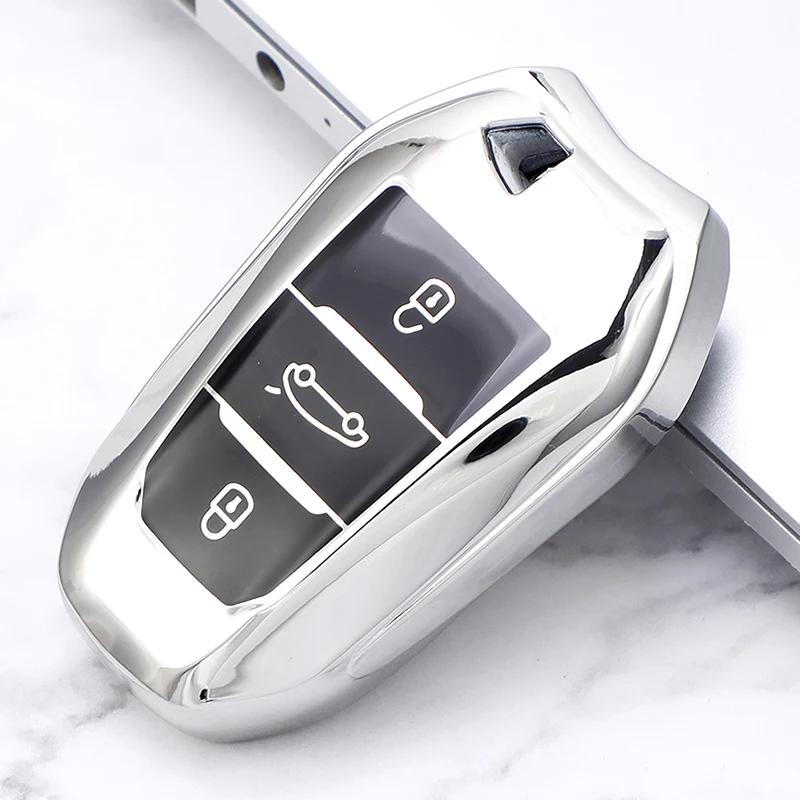 Car Smart Key Cover Case Bag Shell Holder Keychain for Peugeot 308 408 508 2008 3008 4008 5008 Citroen C4 C4L C6 C3-XR Protector