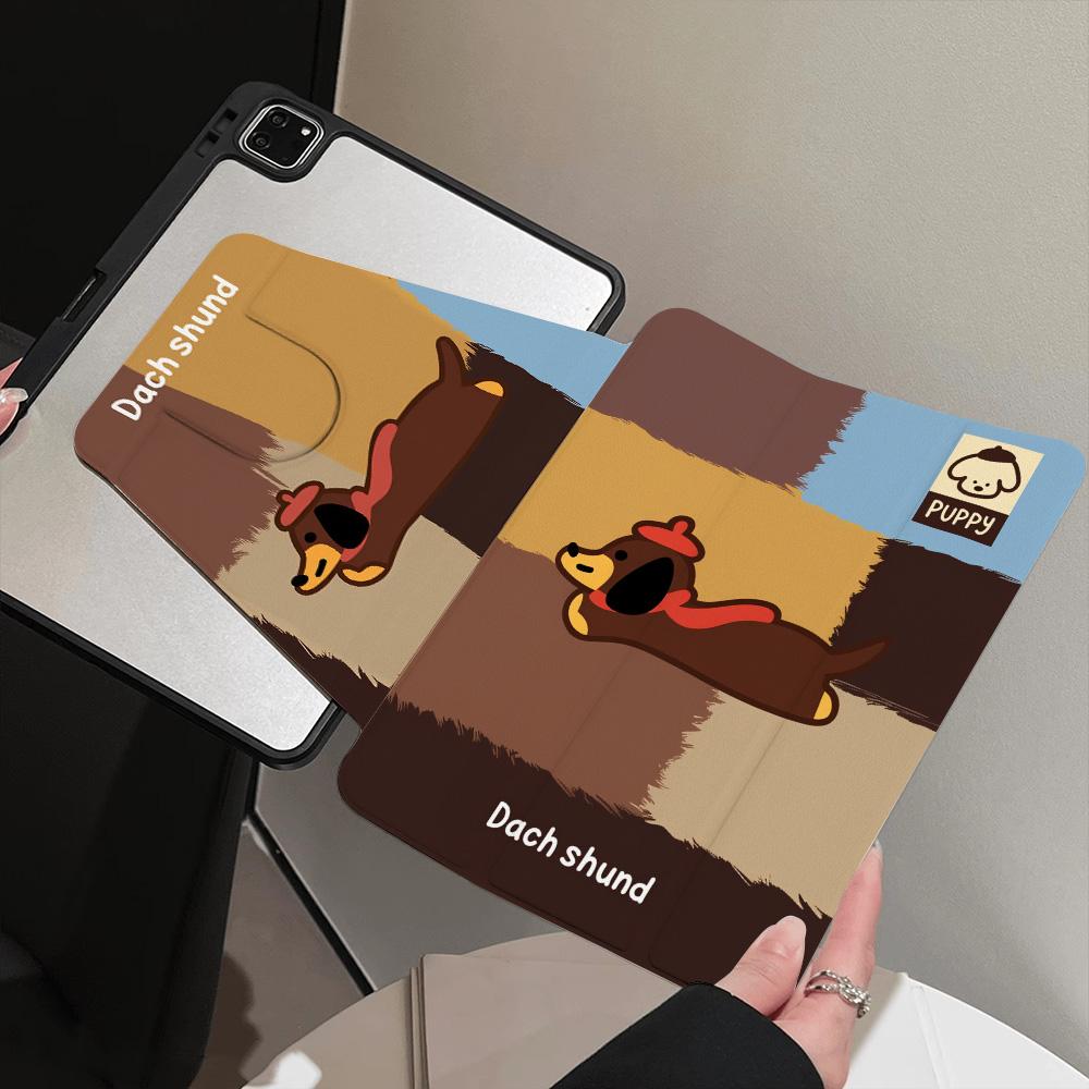Teckel Cartoon Tafelhoes Voor Apple iPad 10.2 Pro 10.5 Air 1 2 3 4 5 10.5 mini 6 7 11-inch Pro 11 Air 11 Pro 13 iPad 9.7 Cover for Pro 10.5(2017)