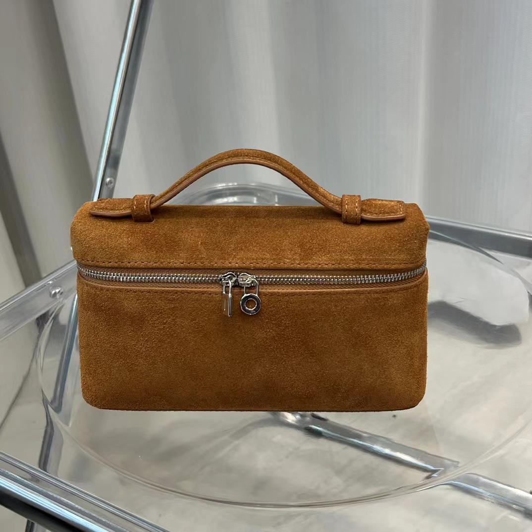 

Сумка L19 Gigi из матовой замши: Многофункциональная сумка для ланча, косметичка, через плечо и через плечо коричневый