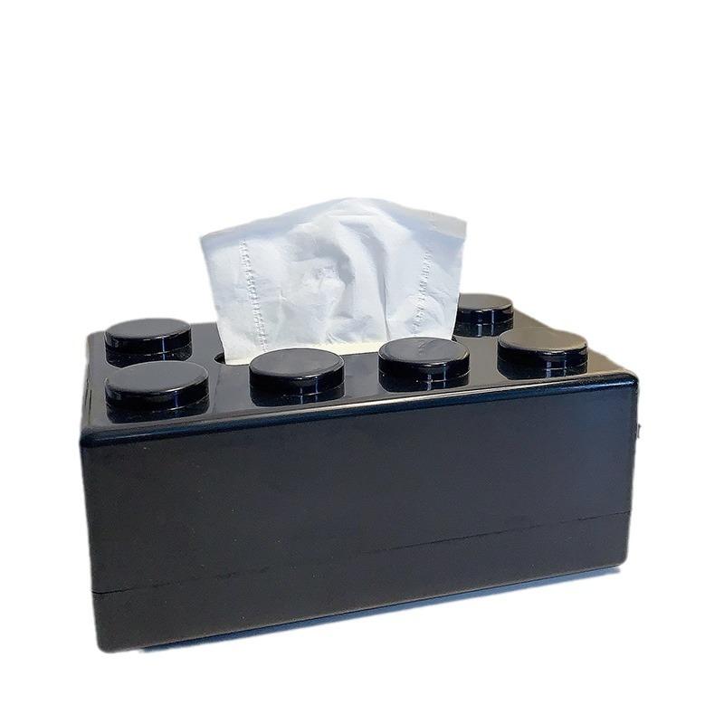 Creative Building Blocks with Spring Tissue Box Wall-mounted Perforation-free Paper Holder Bathroom Face Towel Box Organizer
