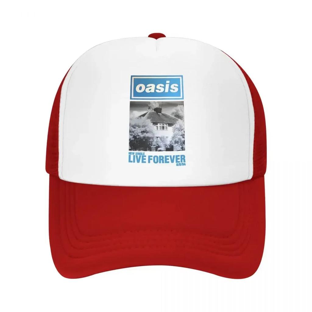 O-Oasis American Heavy Metal Trucker Cap Men Women Hip-Hop Dad Hat Sun Hats Fishing Hat Breathable Mesh Baseball Cap Summer