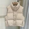 Down cotton vest women's wear autumn and winter small corduroy warm vest stacked vest vest vest vest